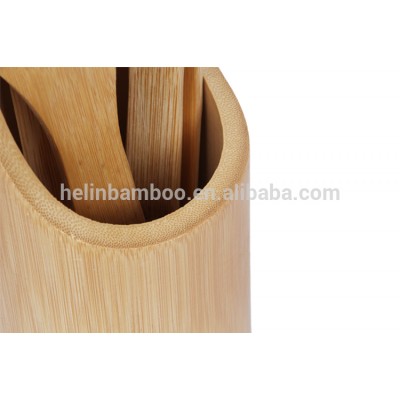 Hot sale Bamboo cooking set/utensil set with round holder with 6 tools