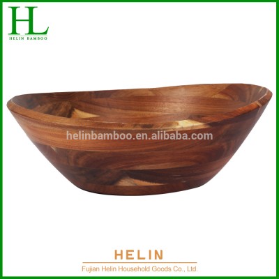 100% natural acacia wood salad bowl food plate