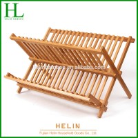 Bamboo Wooden double layers 2 Tiers Dish Dryer Rack